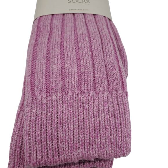Soft Ribbed 82% Cashmere Ankle Socks Sz 9-11 Warm Cozy Garnet Hill Pink Parfait - Picture 6 of 7
